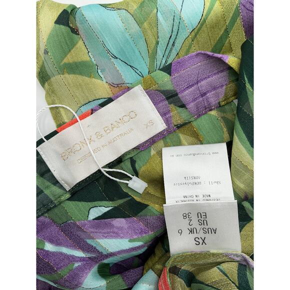 Bronx And Banco 'Tropics' Green Polyester Skirt Size XS - Picture 4 of 4